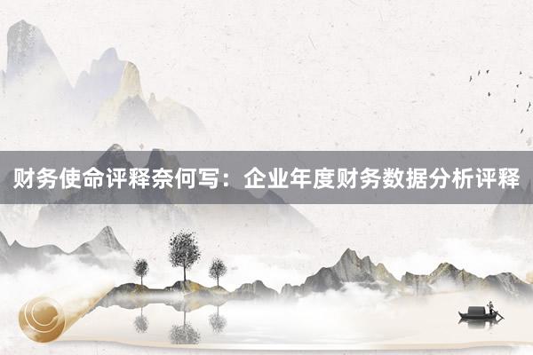 财务使命评释奈何写：企业年度财务数据分析评释