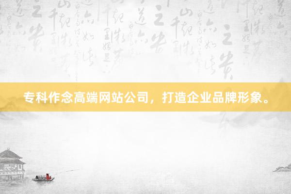 专科作念高端网站公司，打造企业品牌形象。