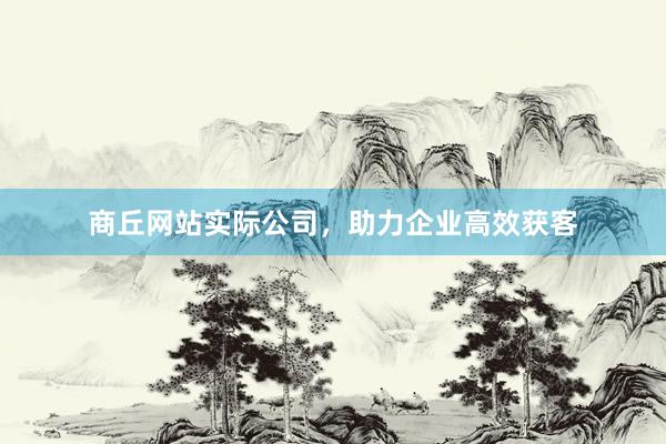 商丘网站实际公司，助力企业高效获客