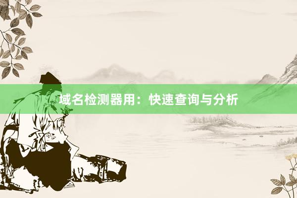 域名检测器用：快速查询与分析